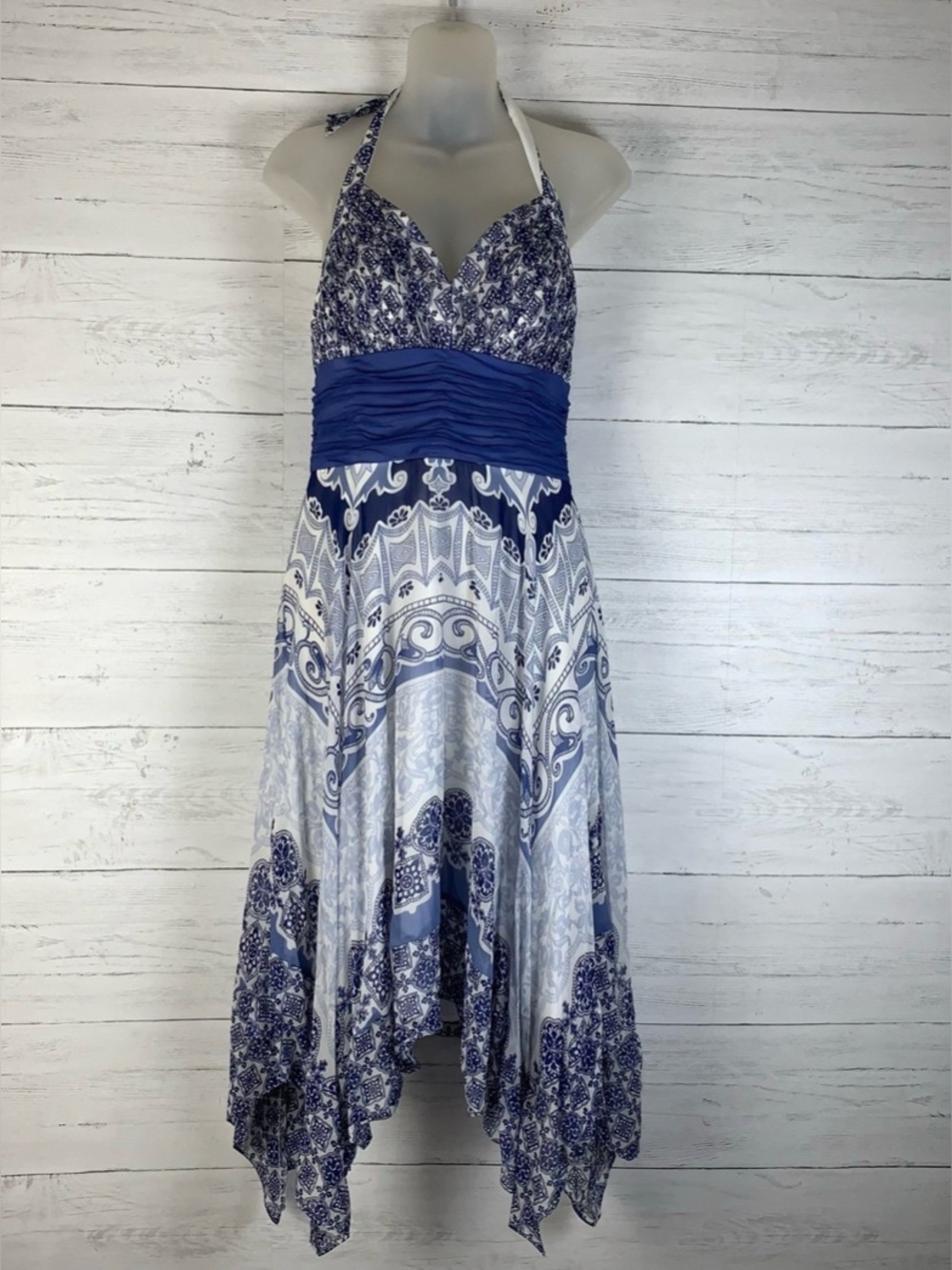 Signature by Sangria 100% Silk Handkerchief Dress size 10 EUC
